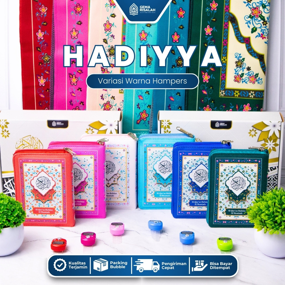 20 Hampers Gift Set Ibadah Quran Saku Resleting dan Sajadah Turkiye Premium Anti Slip - Gambar 1