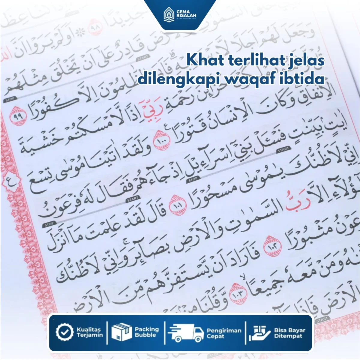 Al Jabbar A5 Mushaf Utsmani Classic Premium Non Terjemah Waqaf Ibtida - Gambar 5