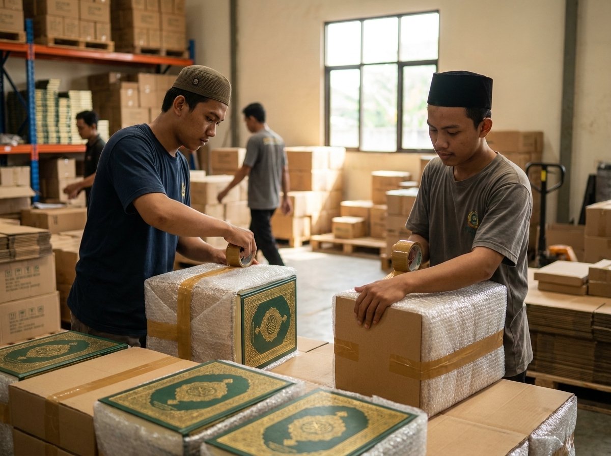Pengemasan Ekstra Aman Al quran Terjemahan untuk Pengiriman Seluruh Indonesia
