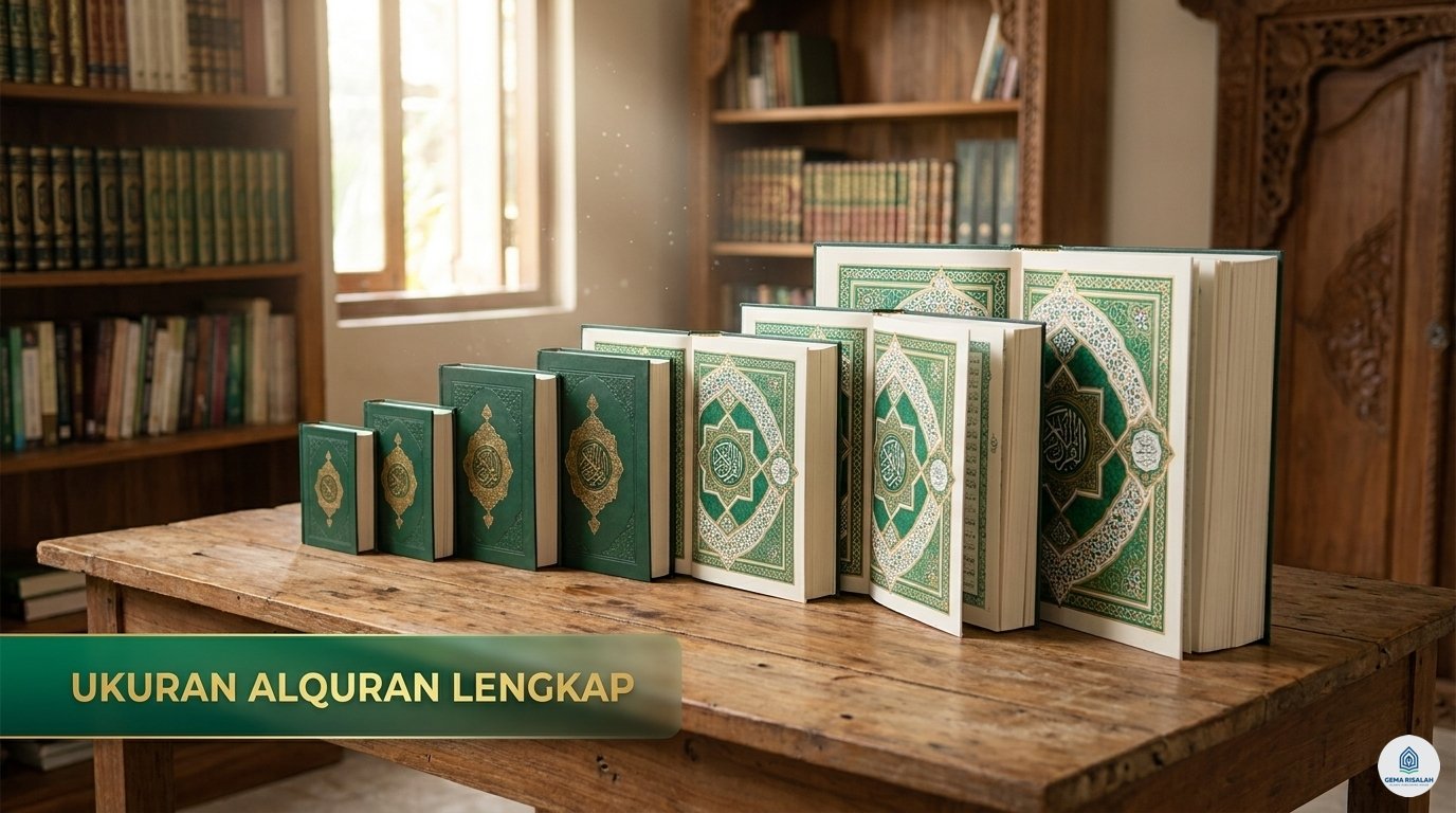 ukuran alquran lengkap dari saku a6 sedang a5 hingga besar a4 dan jumbo
