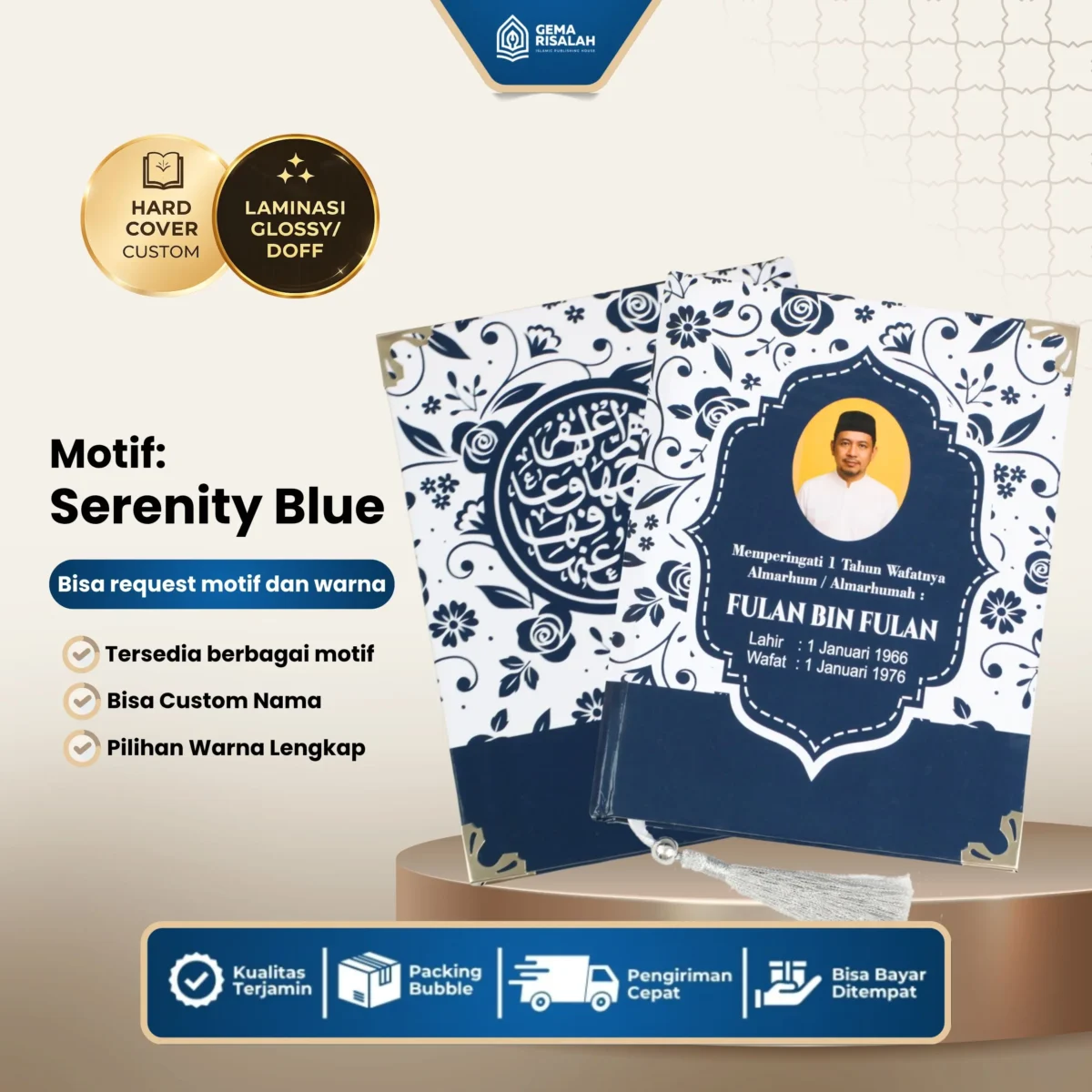 Buku Yasin dan Tahlil Hardcover Custom Kertas Mattepaper Hvs 208 Halaman Bonus Plus 4 Hal. Sisipan - Gambar 7