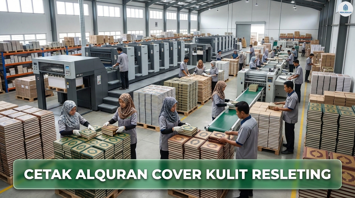 cetak alquran cover kulit resleting